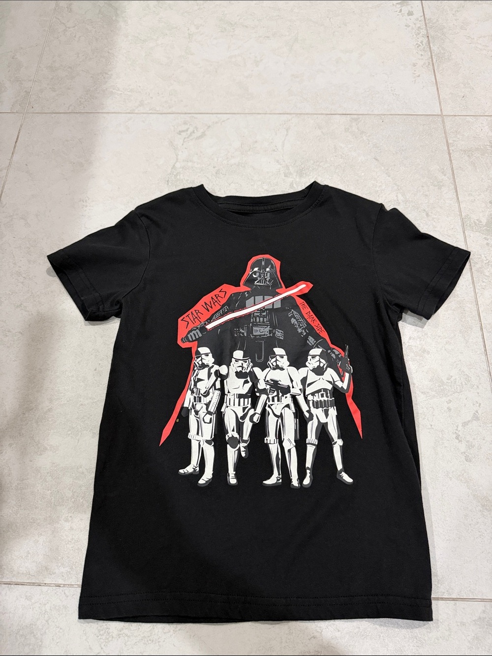 Star Wars Boys' Black Graphic Tee with Stormtroopers